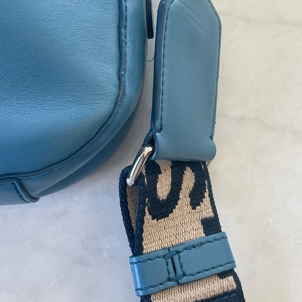 Stella McCartney Teal Crossbody Mini Camera Bag with Logo Strap - Picture 6 of 10